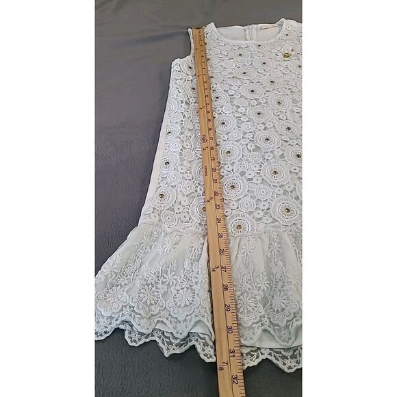 VTG Guess Jeans Girls Dress – White Embroidered Boho Western Sz 14 - Picture 5 of 7